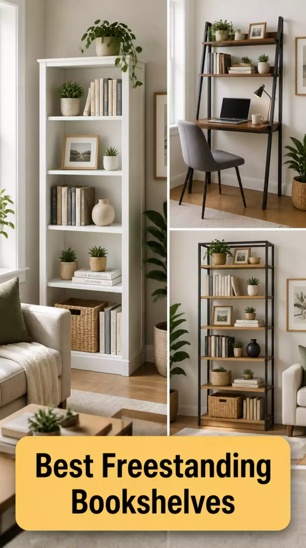 Small Living Room Freestanding Bookshelf That Needs No Wall Fixing