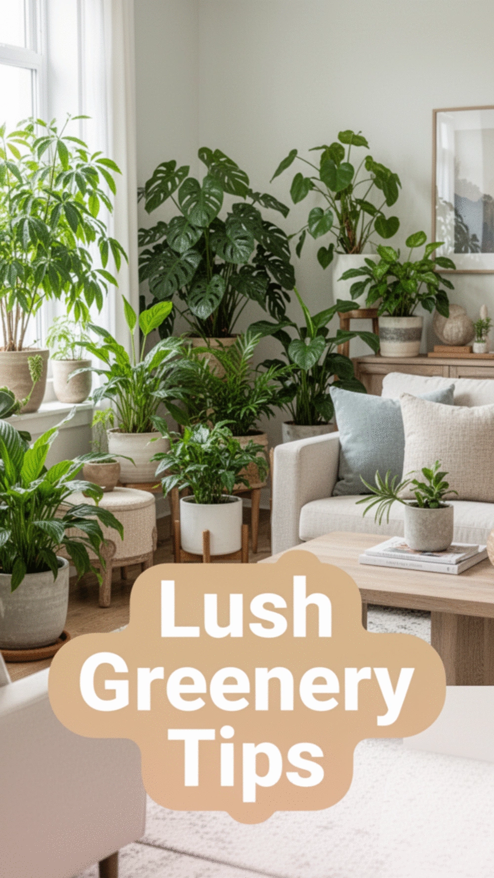Enhance Your Living Room with Lush Greenery for a Vibrant Oasis