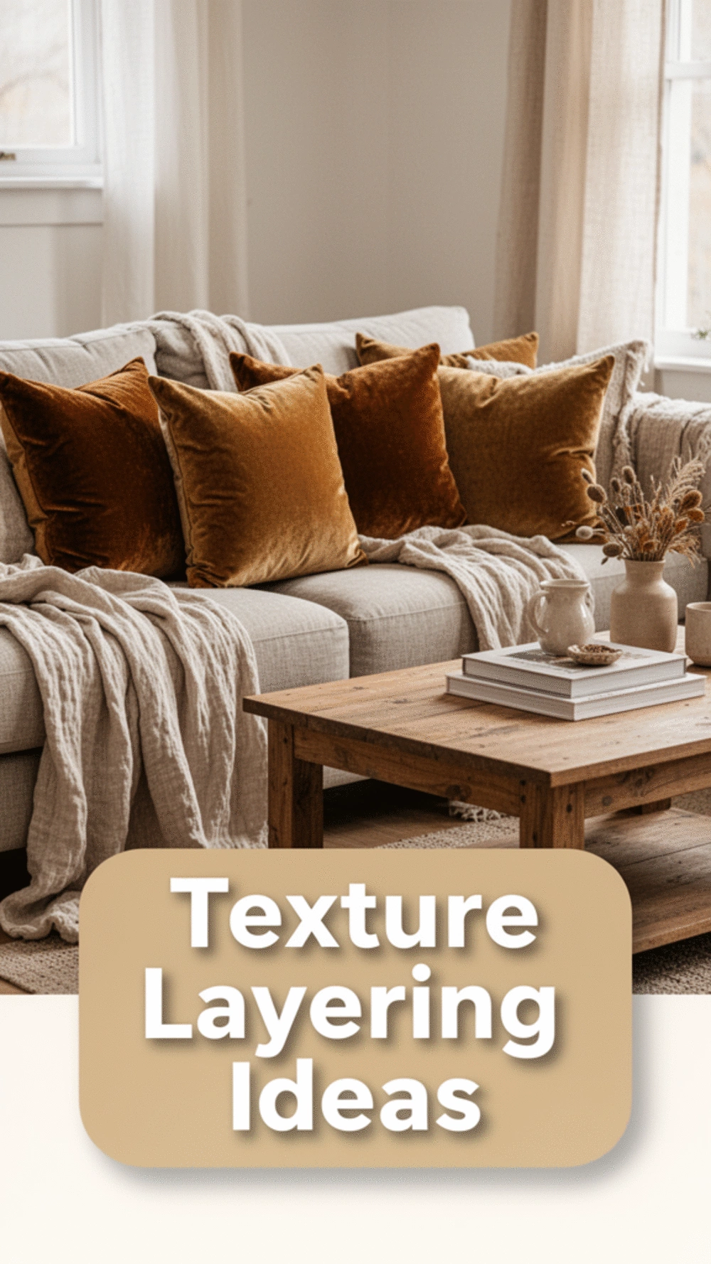 Layer Textures for Depth: Create a Cozy Living Room Atmosphere