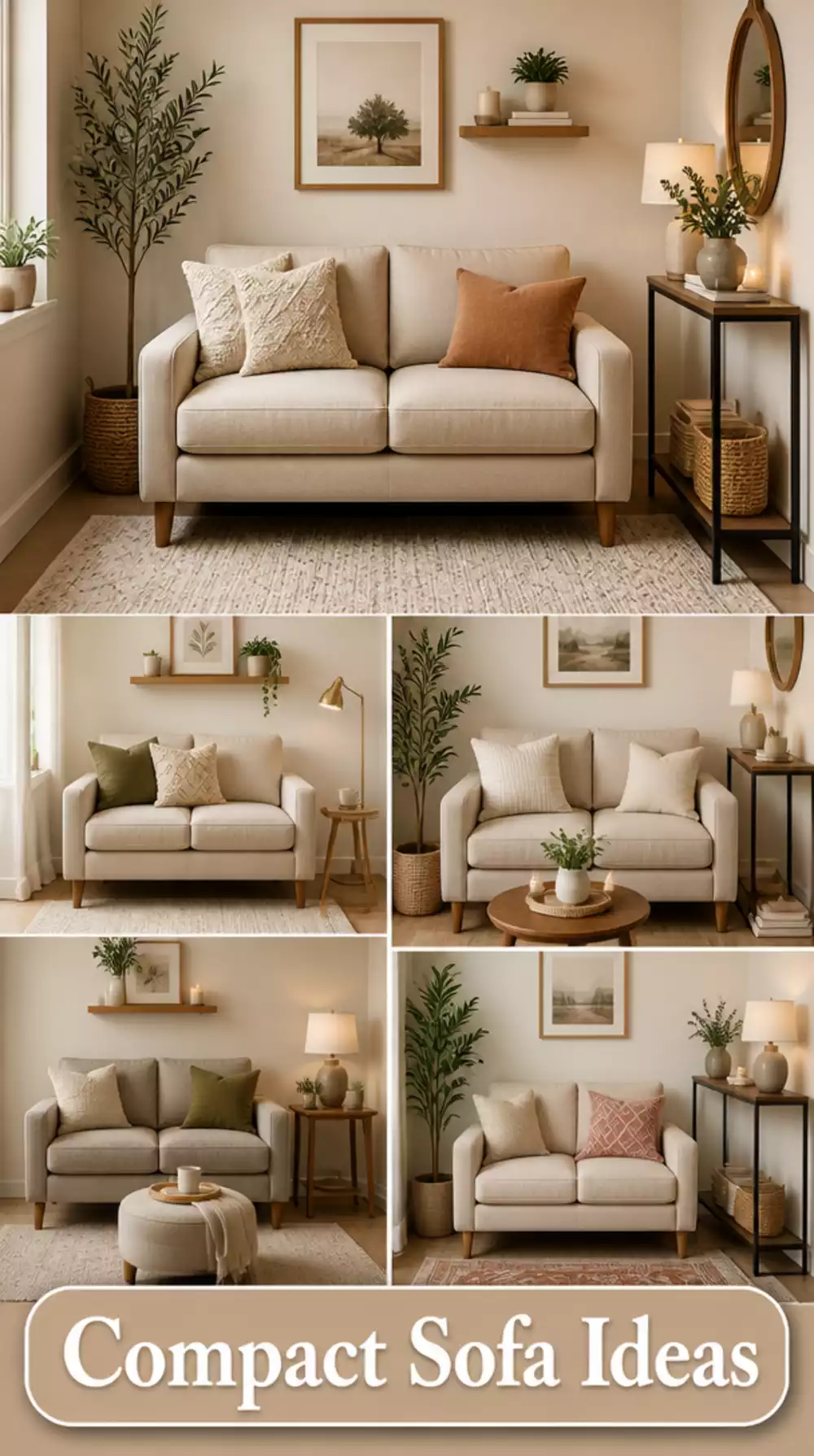 Compact Living Room Two-Seater Sofa That Fits a Tight Apartment Layout
