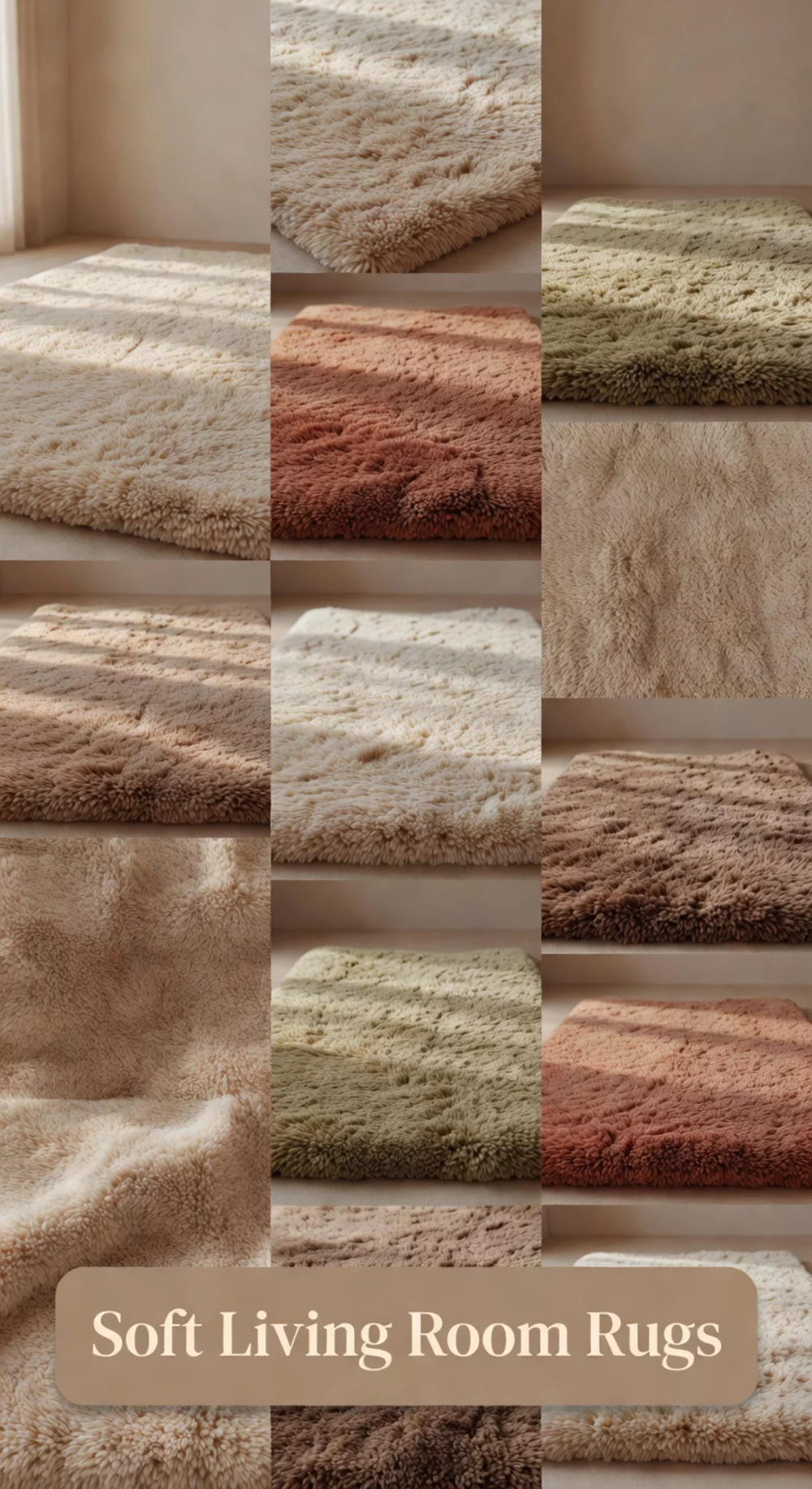 Soft Living Room Shaggy Rug in an Earthy Cream for Barefoot Comfort