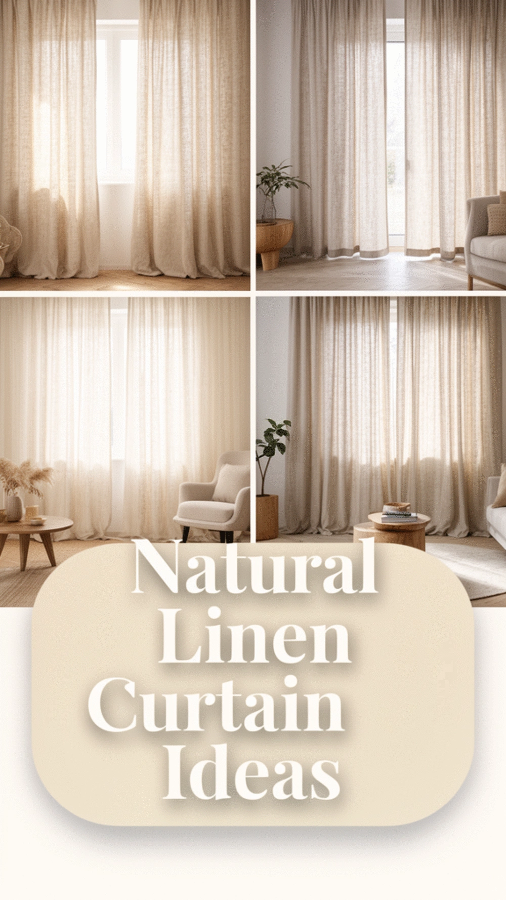 Japandi Living Room Natural Linen Curtains That Diffuse Morning Light