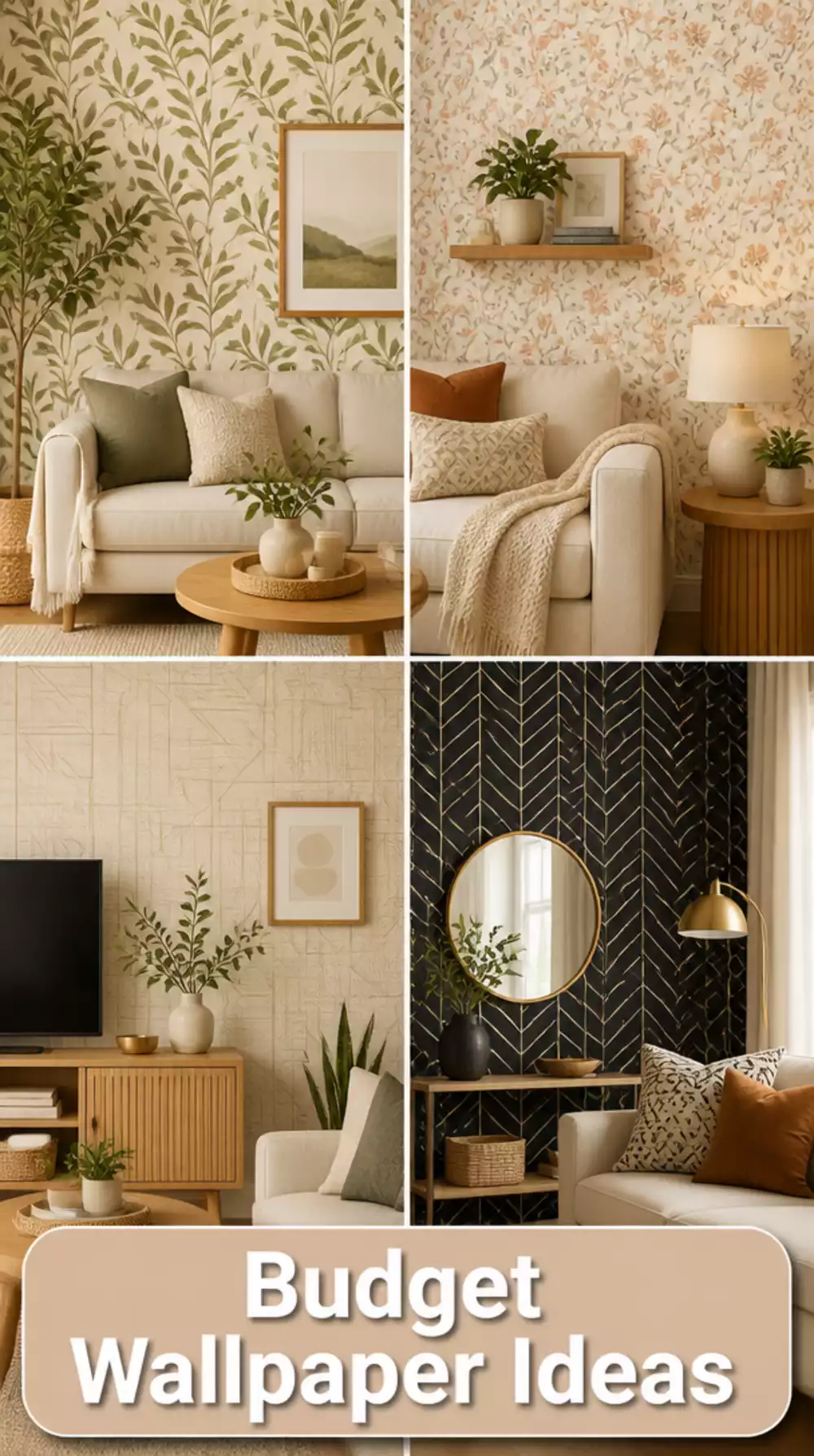 Living Room Peel-and-Stick Removable Wallpaper That Transforms a Rental Wall