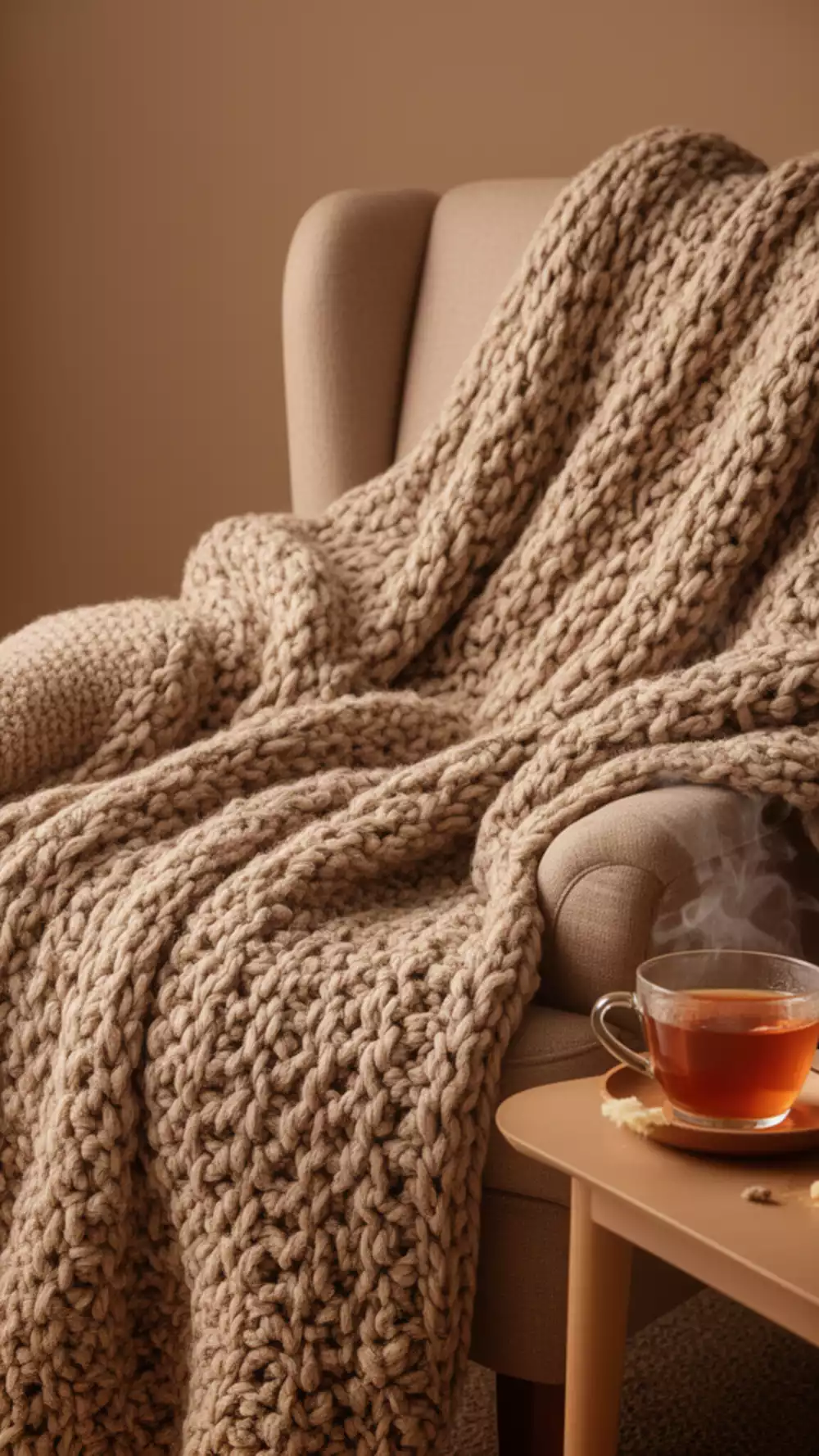Cozy Chunky Knit Throw Blanket for Living Room Style