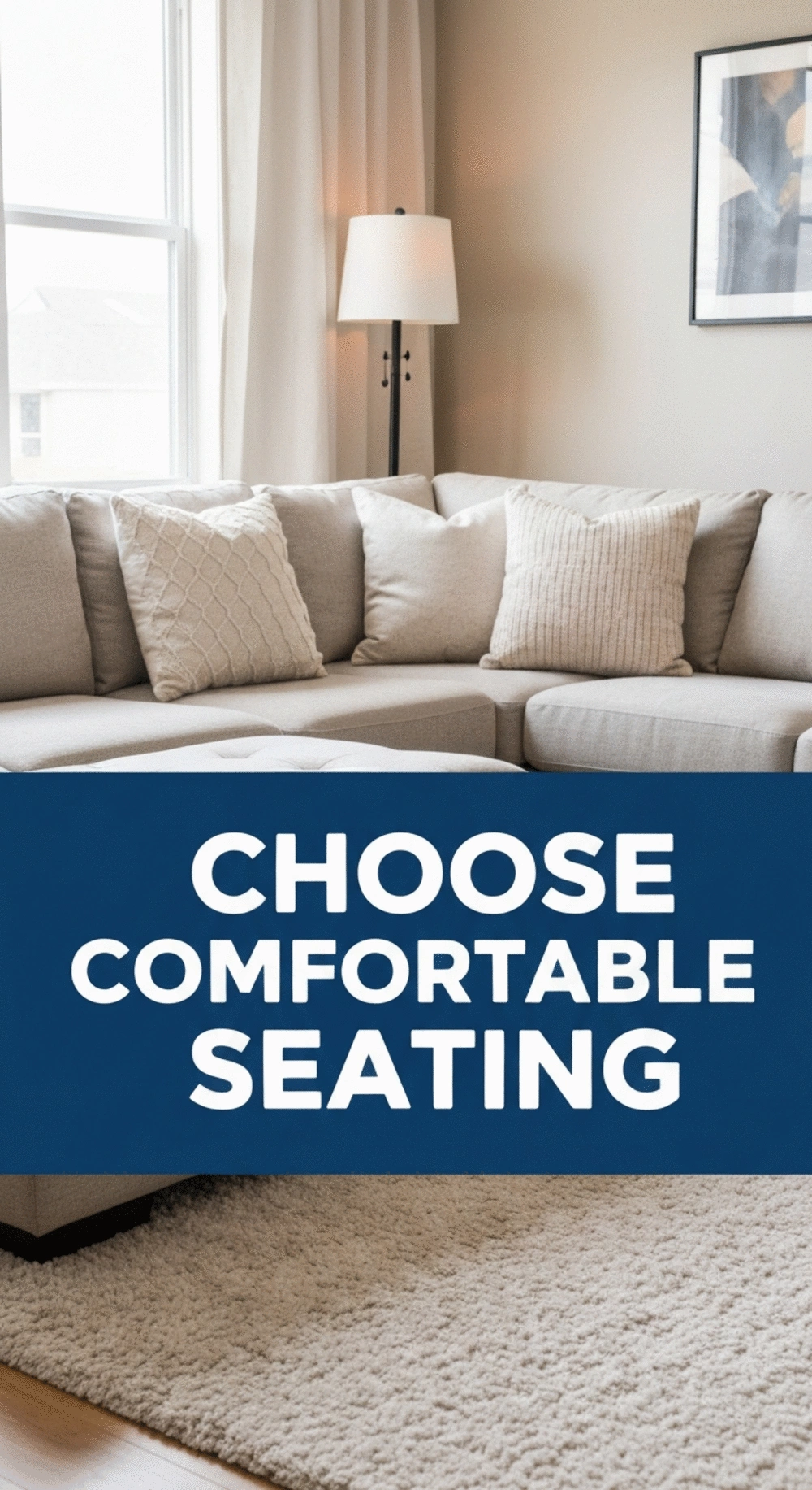 Cozy living room with comfortable seating options, showcasing inviting textures and colors