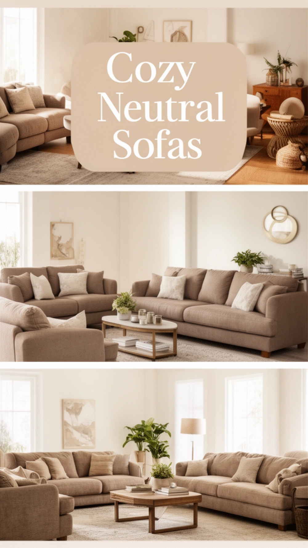 Warm Taupe Sofa in a Soft Neutral Living Room Scheme