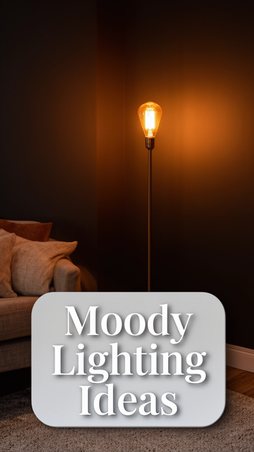 Dark Living Room Warm Edison Bulb Floor Lamp for Low Moody Lighting