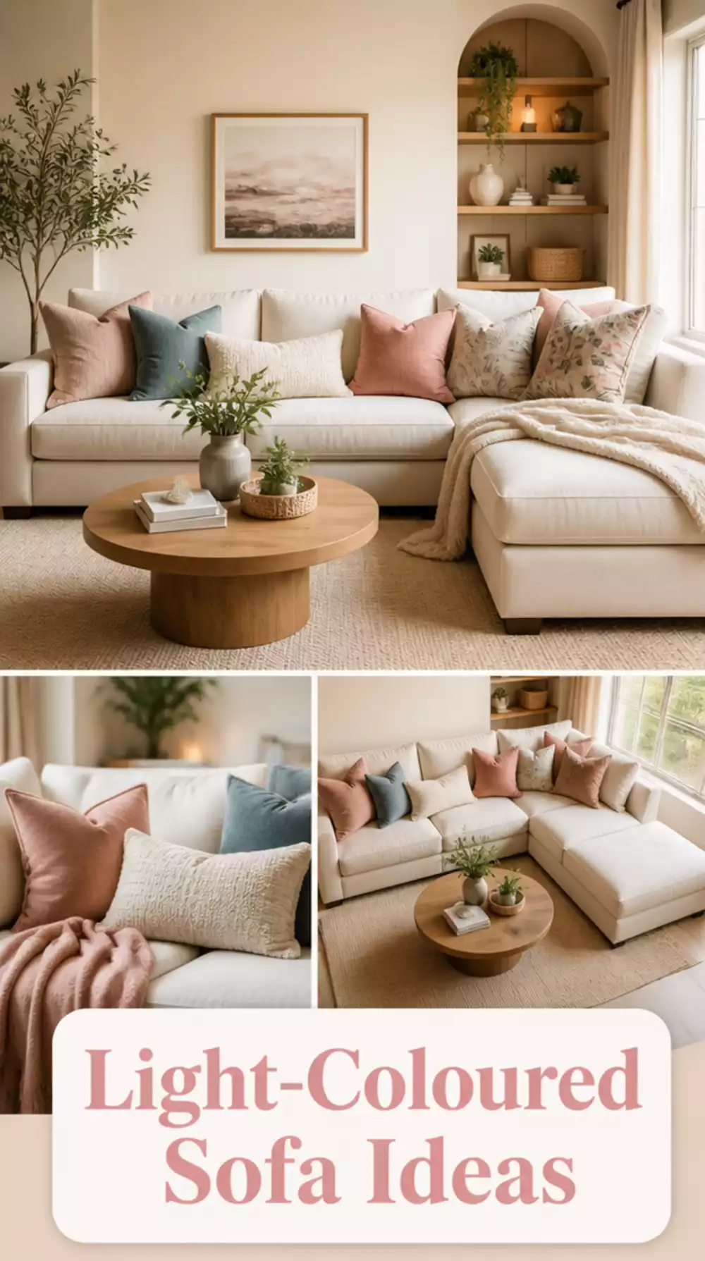 Light-Coloured Small Living Room Sofa That Opens Up a Tight Floor Plan