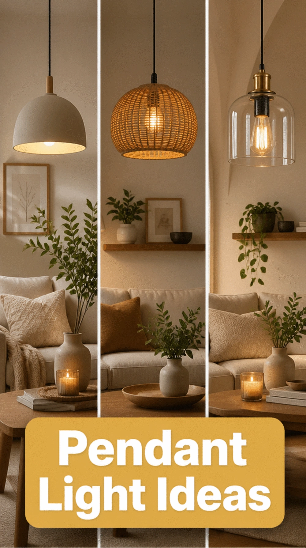 Open-Plan Living Room Pendant Light That Marks the Seating Area Below
