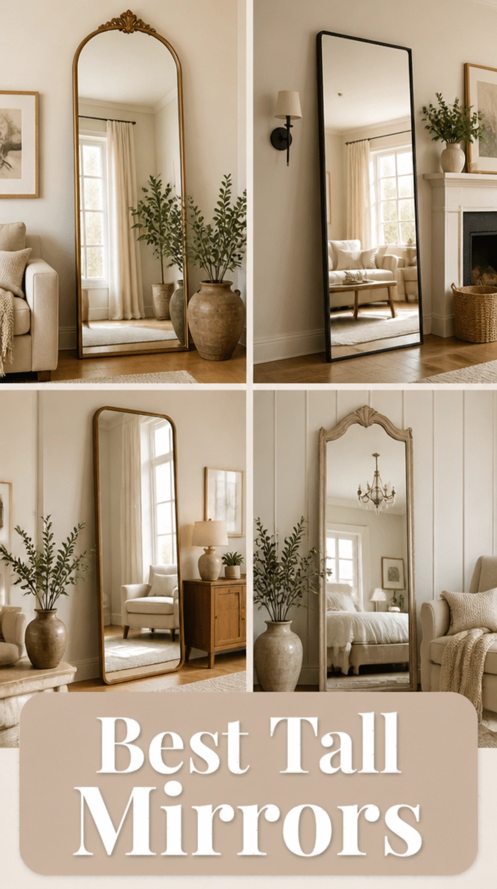 Apartment Living Room Tall Mirror That Makes a Small Space Feel Bigger