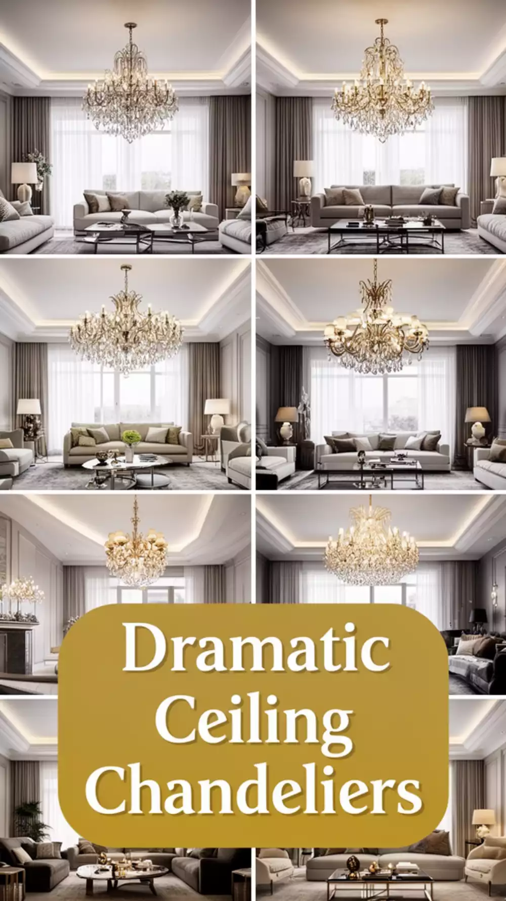 Living Room Chandelier That Makes a Standard Ceiling Look Dramatic