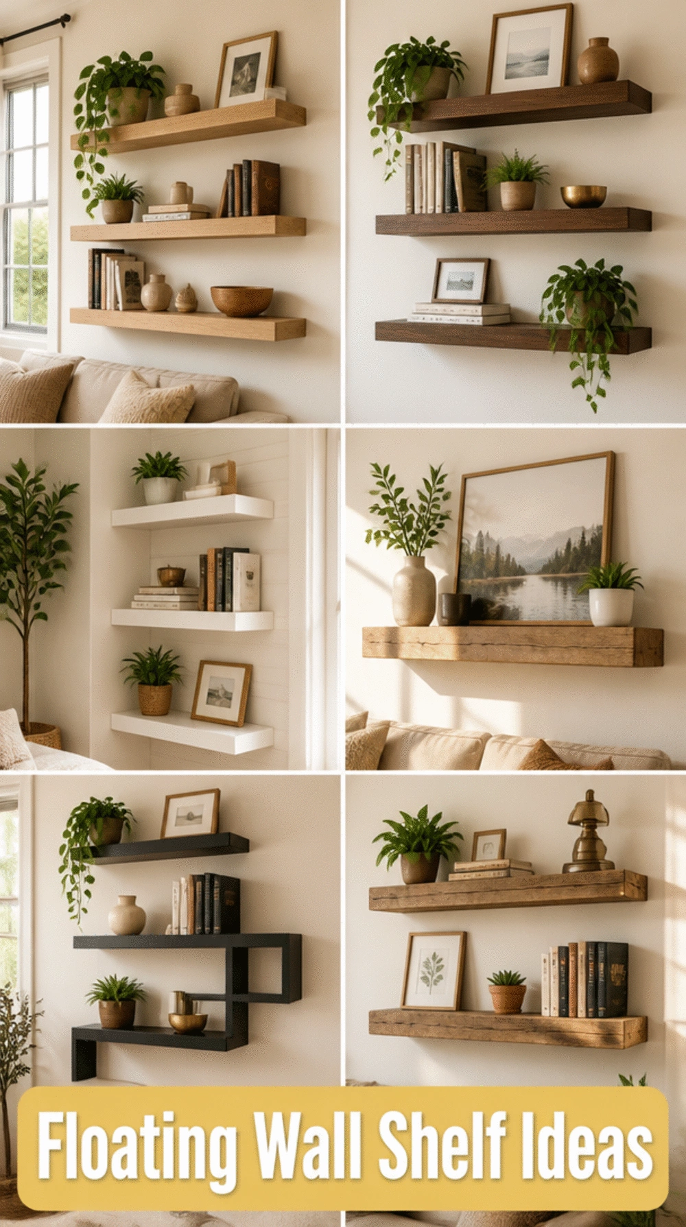 Living Room Floating Wall Shelf That Adds Storage Without Floor Space