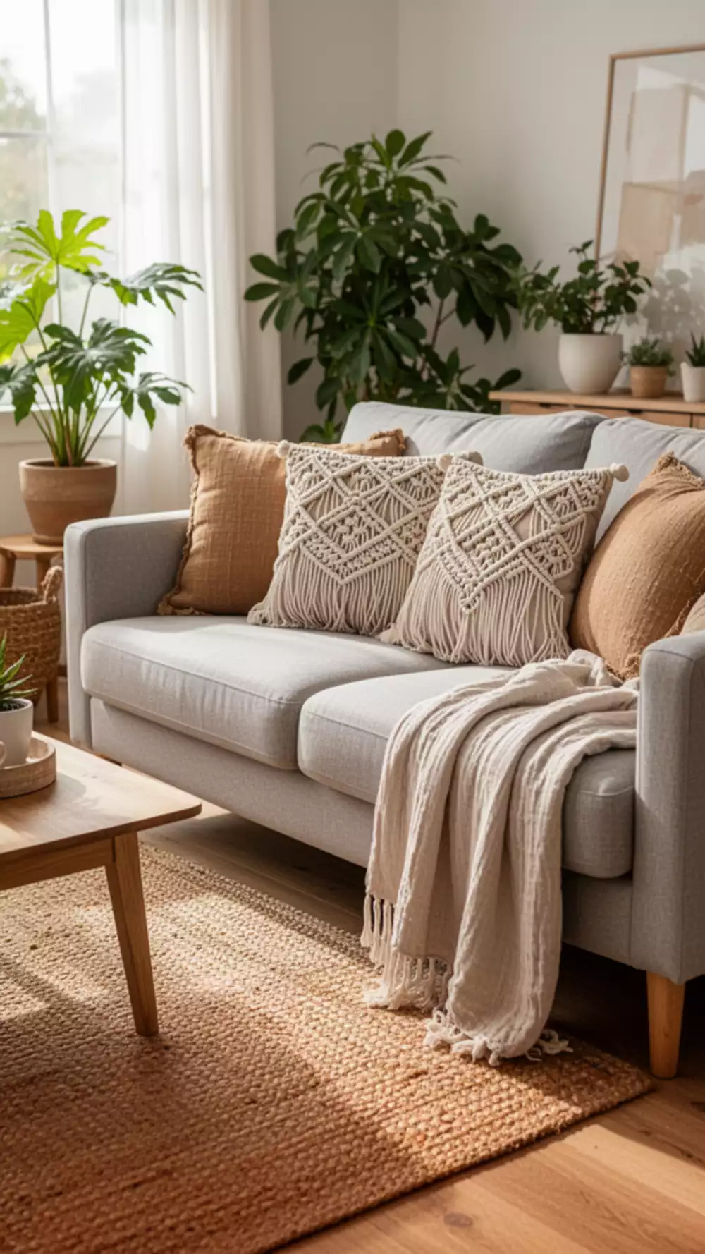 Transform Your Living Room with Cozy Natural Textiles