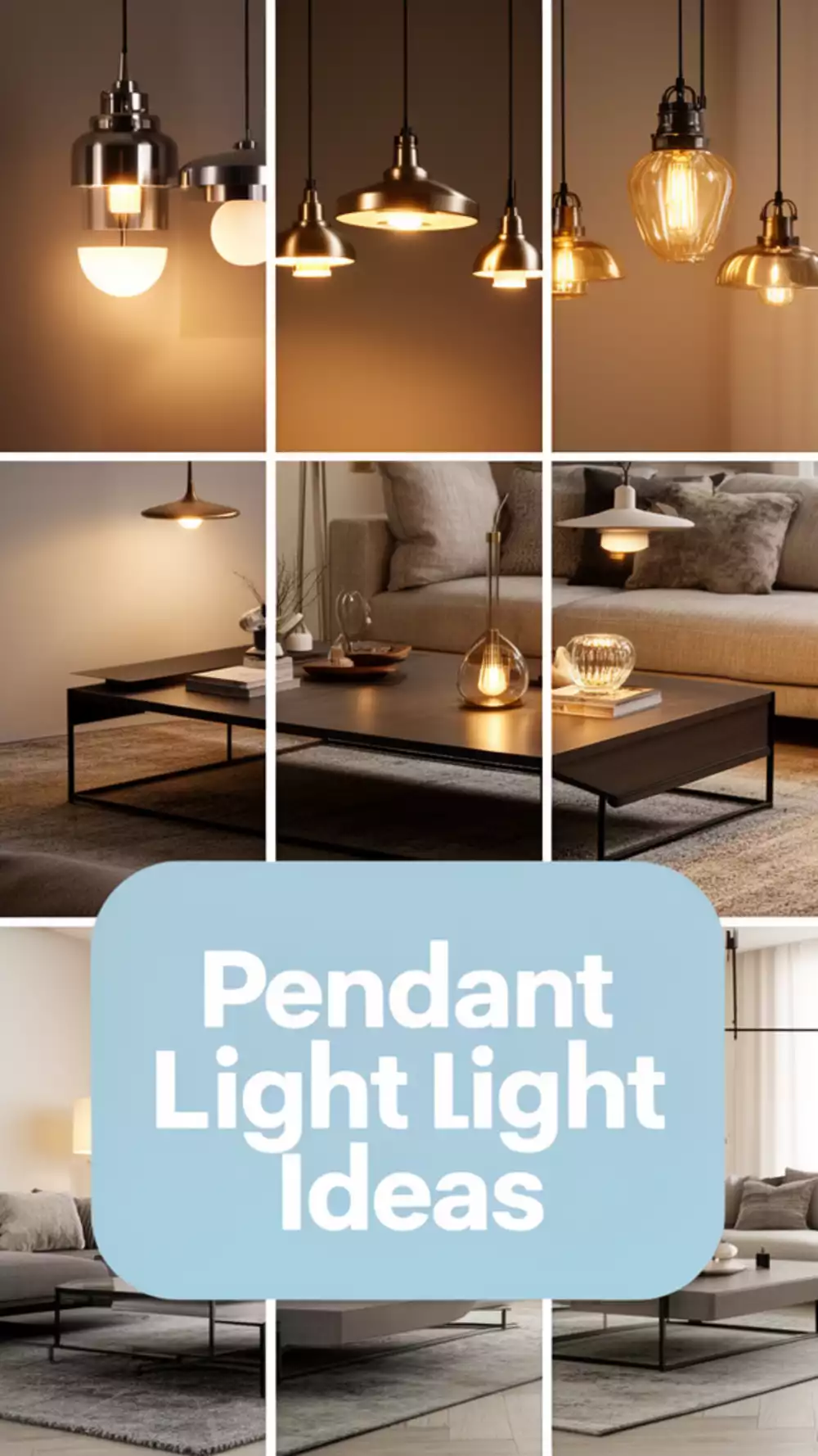 Modern Living Room Pendant Light Over a Styled Coffee Table