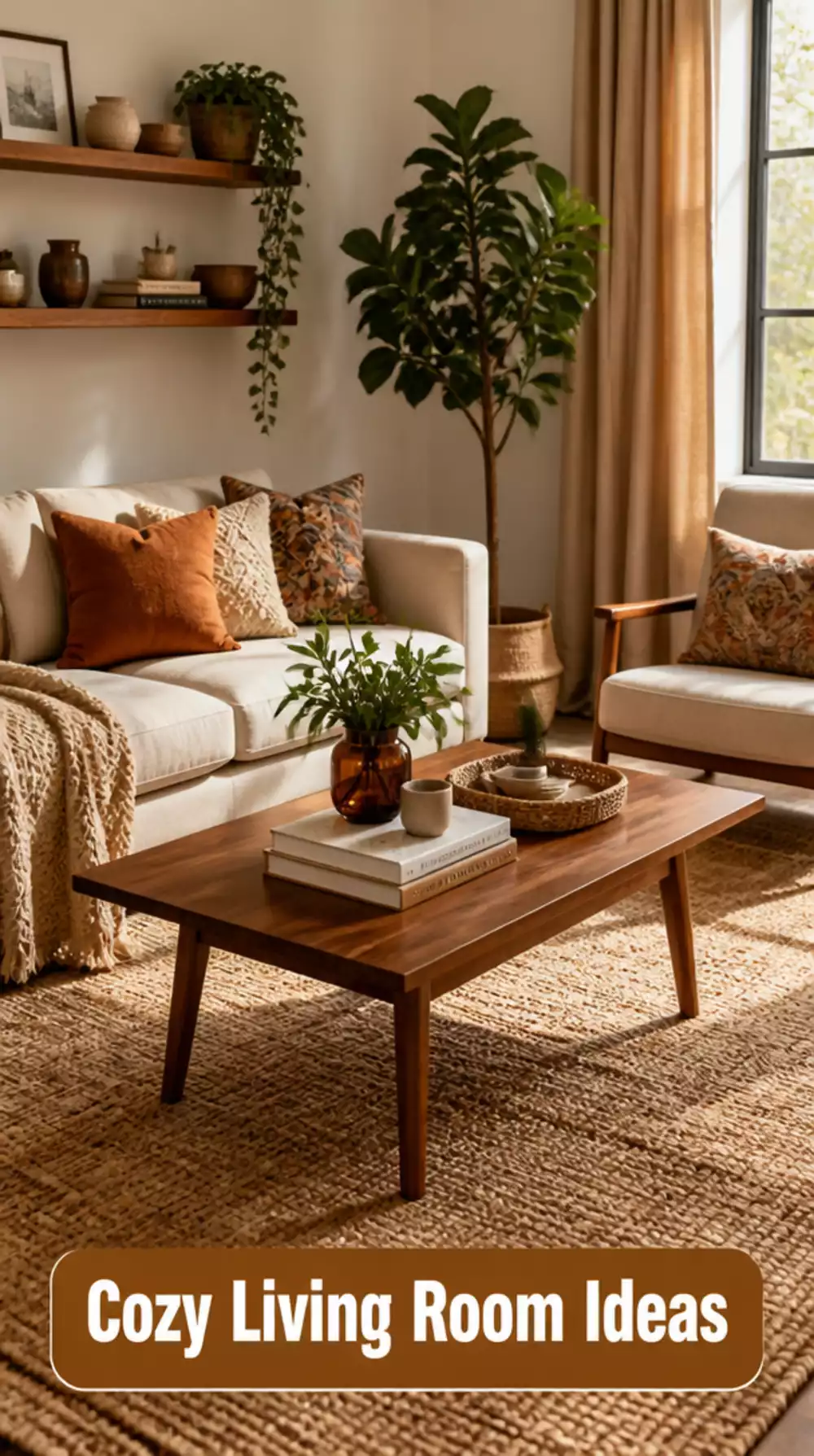Small Living Room Solid Wood Coffee Table with Tapered Legs