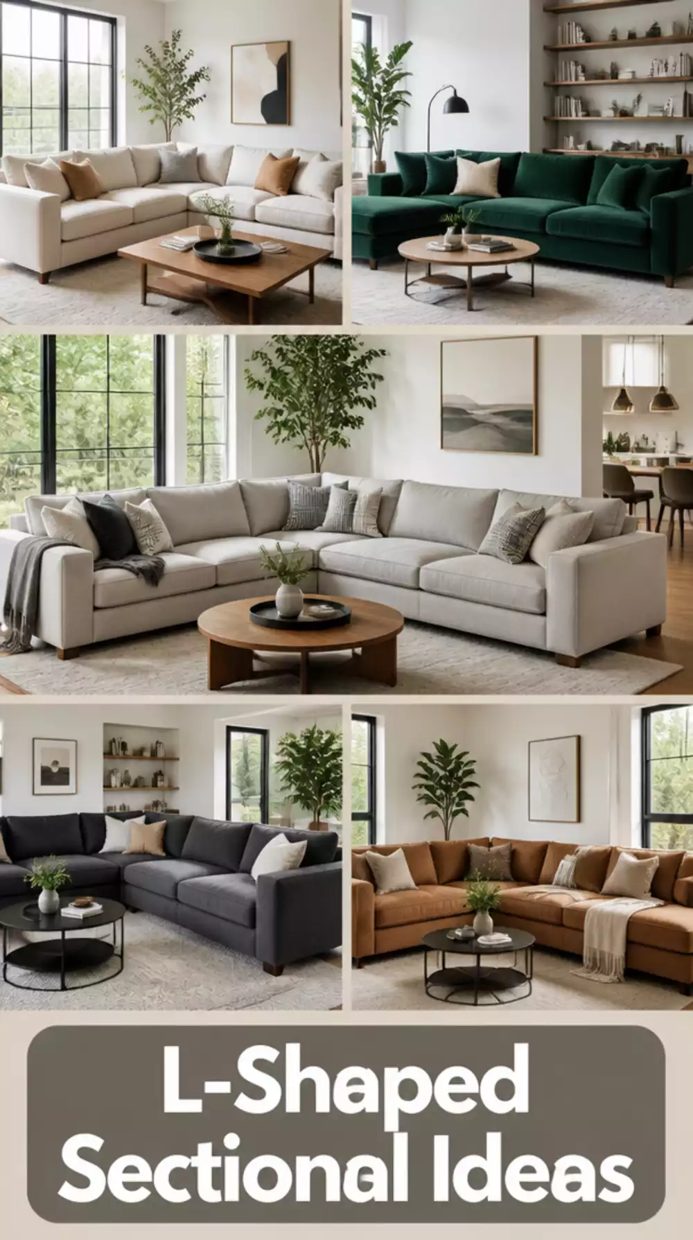 Living Room L-Shaped Sectional Sofa That Fills a Large Open-Plan Space