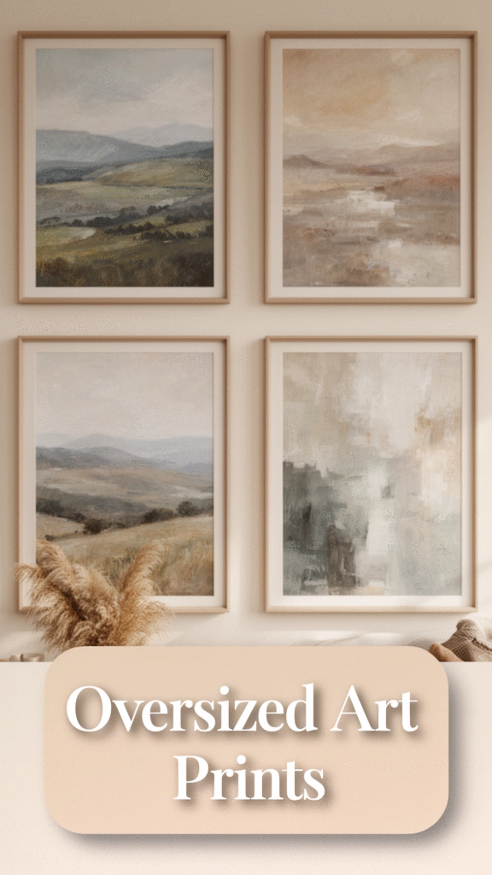 Oversized Living Room Art Print in a Wide Matte Frame