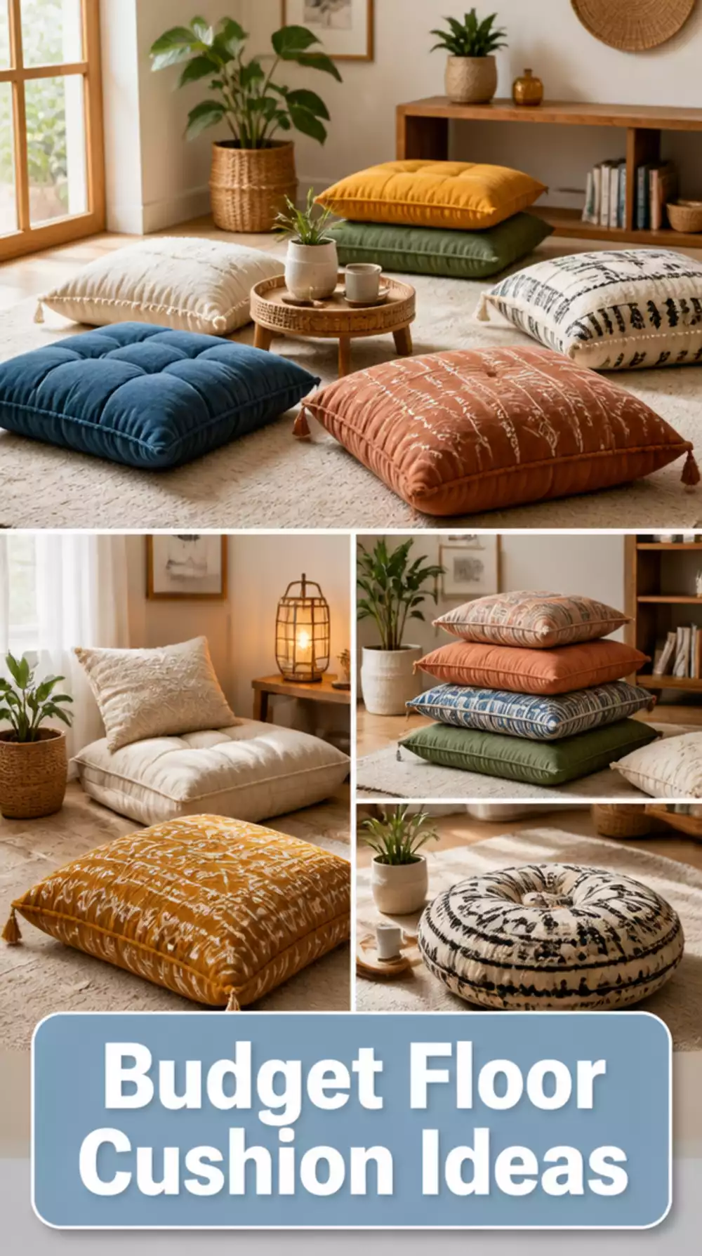 Budget Apartment Living Room Floor Cushions That Add Casual Seating