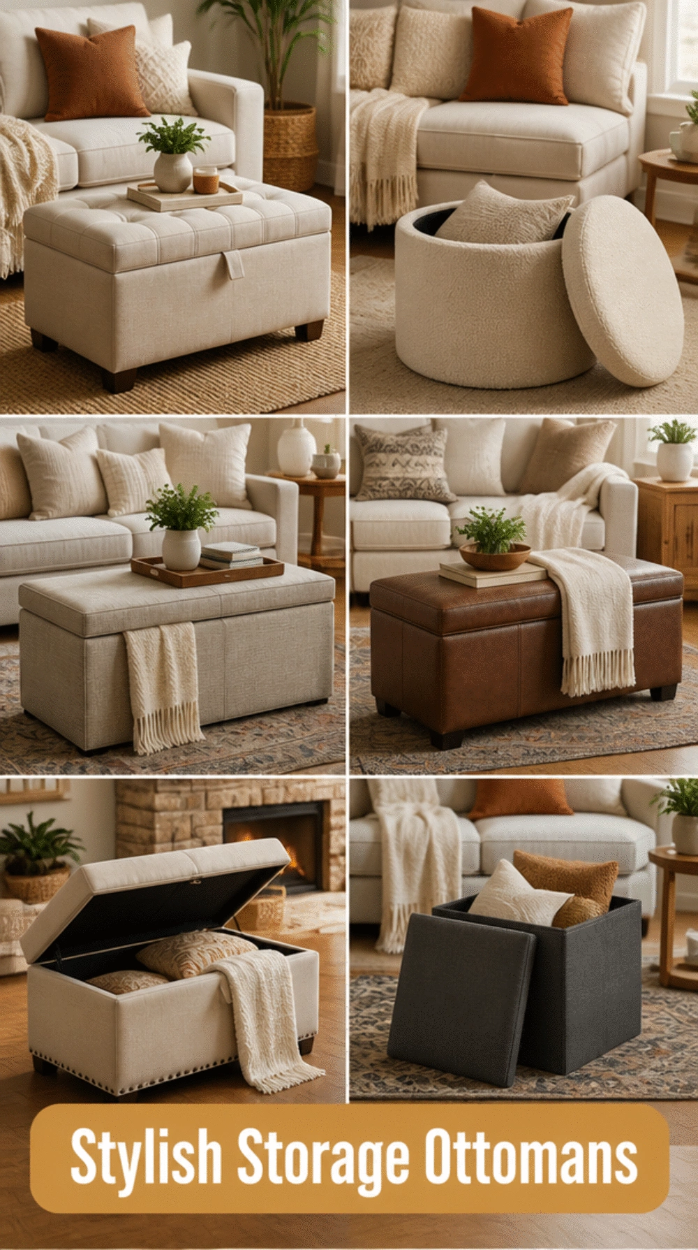 Storage Ottoman in a Living Room That Doubles as Extra Seating