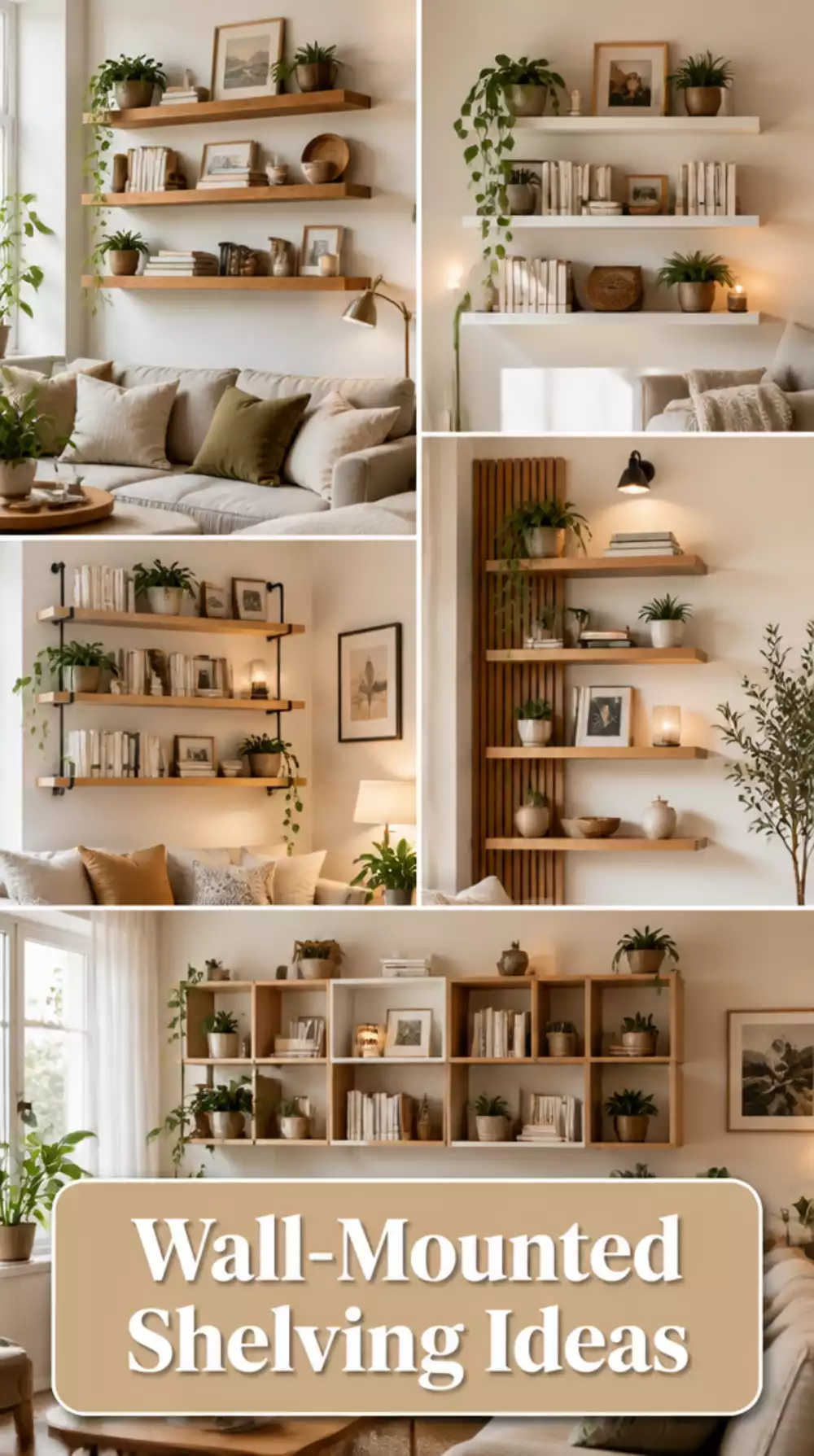 Small Living Room Wall-Mounted Shelving That Frees Up Every Inch of Floor
