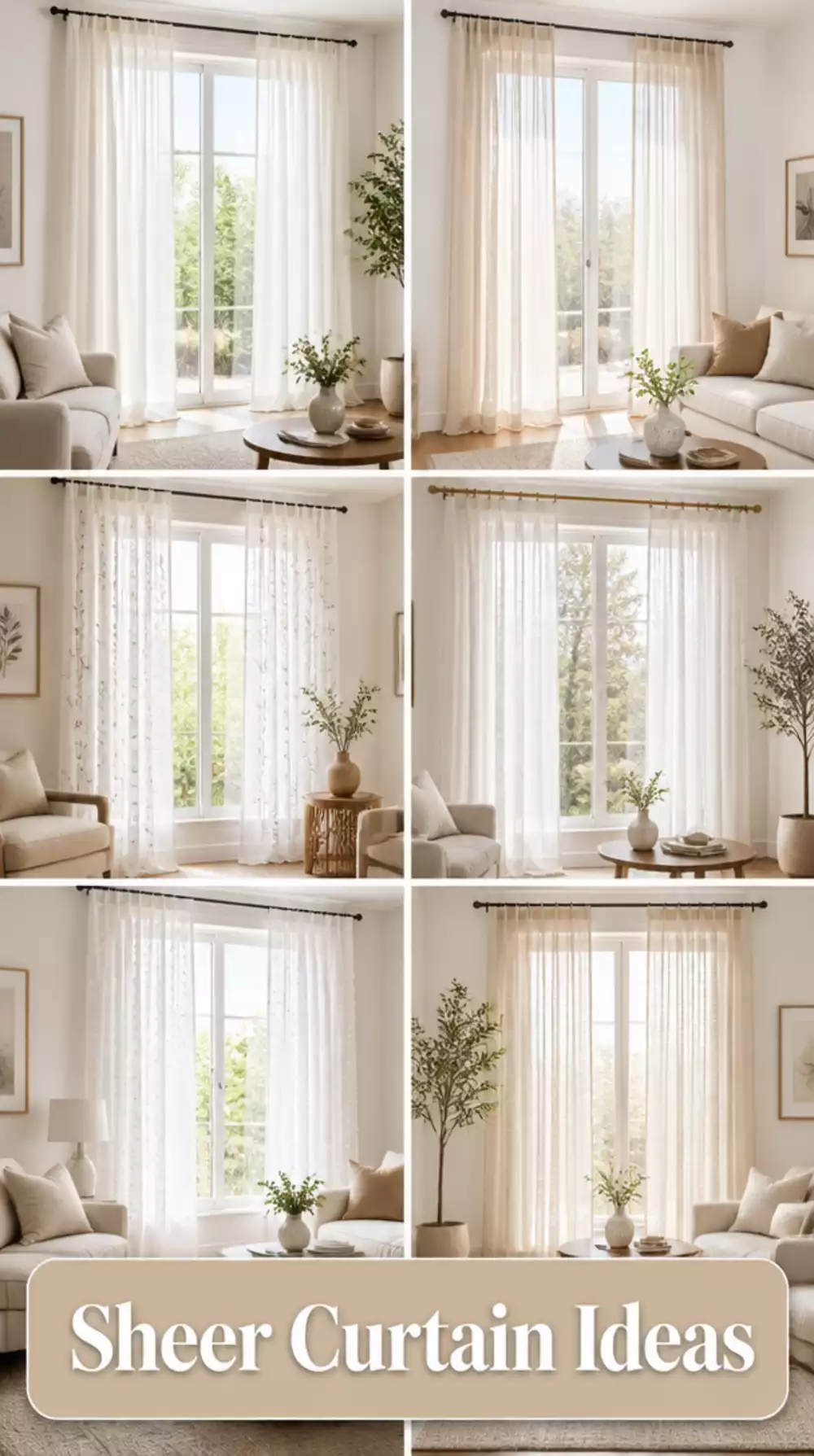 Sheer Living Room Curtains That Let in Light and Make Walls Feel Farther Away