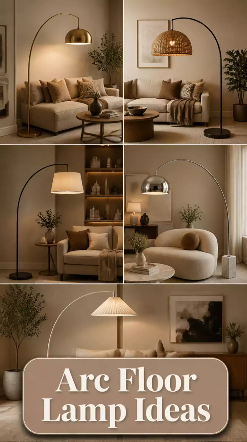 Statement Arc Floor Lamp That Anchors a Modern Living Room Corner