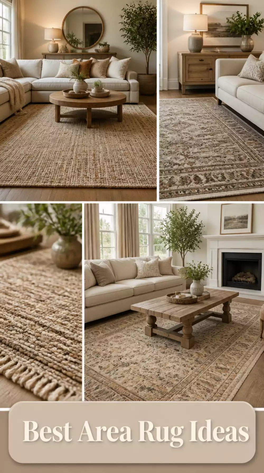 The One Woven Area Rug That Ties a Neutral Living Room Together