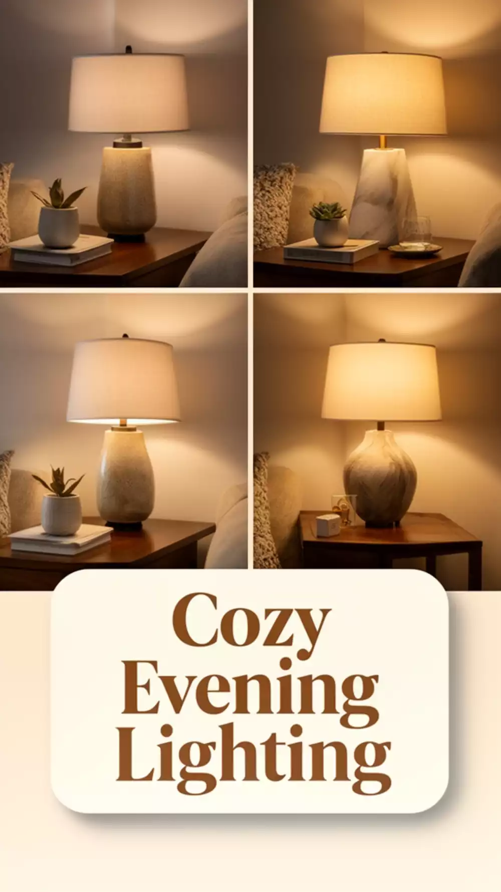 Living Room Table Lamp on a Side Table That Softens Evening Light