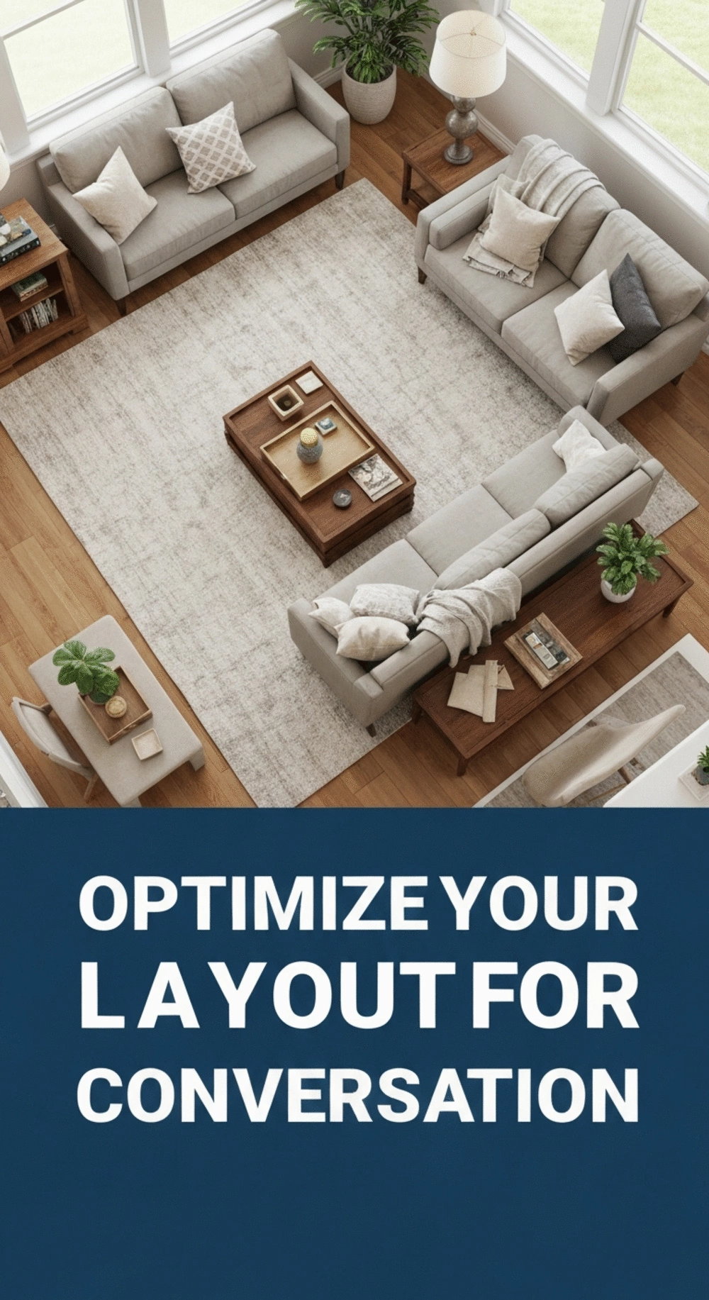 A beautifully arranged living room layout promoting conversation and comfort