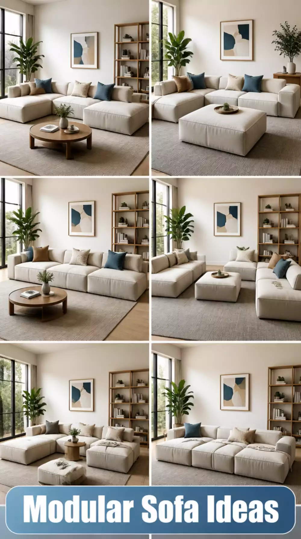 Modular Living Room Sofa System That Can Be Rearranged as Needed