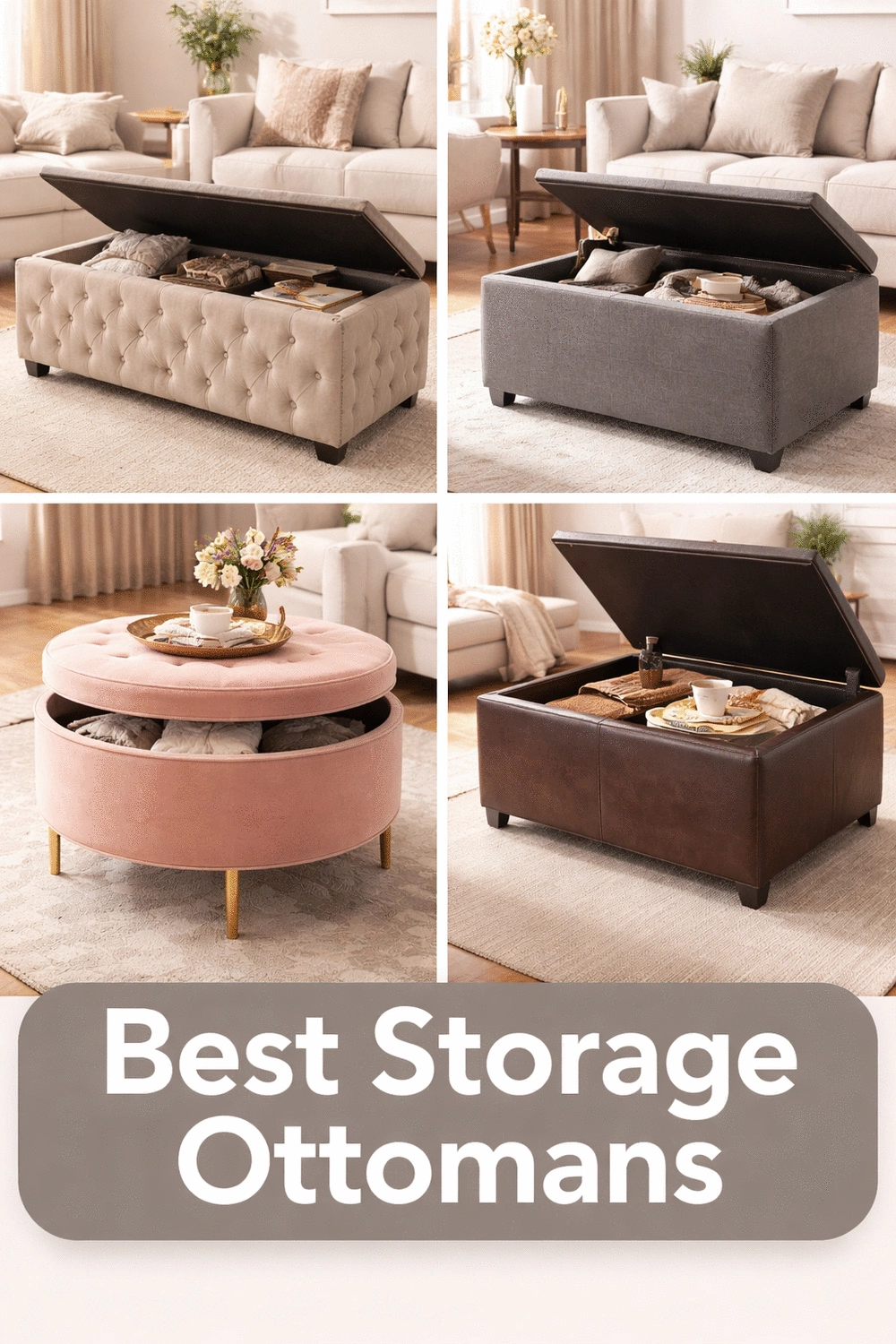 Storage Ottoman Coffee Table That Doubles as a Footrest in a Living Room