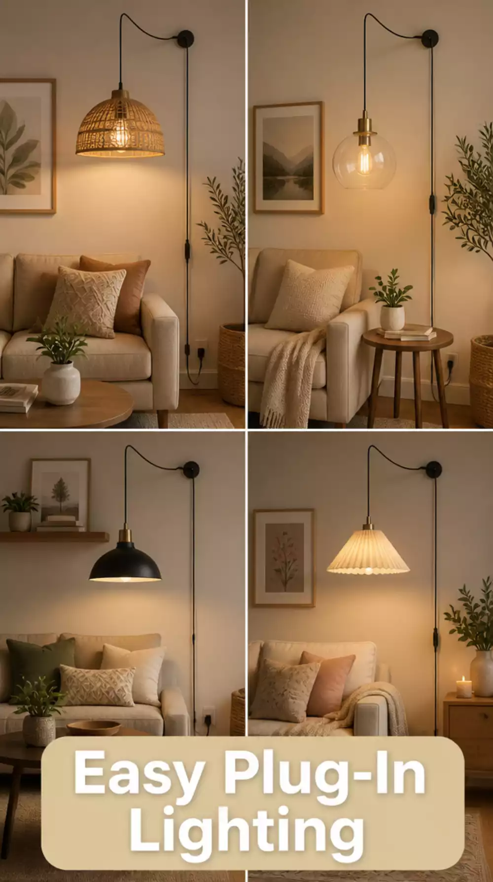 Small Living Room Plug-In Pendant Light That Skips the Electrician